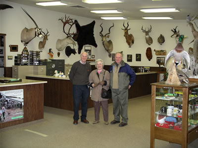 Tony Dalton of Abbey Archery, with Eva and Gail Martin, President of Martin Archery, Inc on 20th January 2004