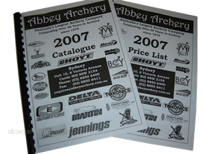 Abbey Archery's 318 page Hard Copy Catalogue and Price List