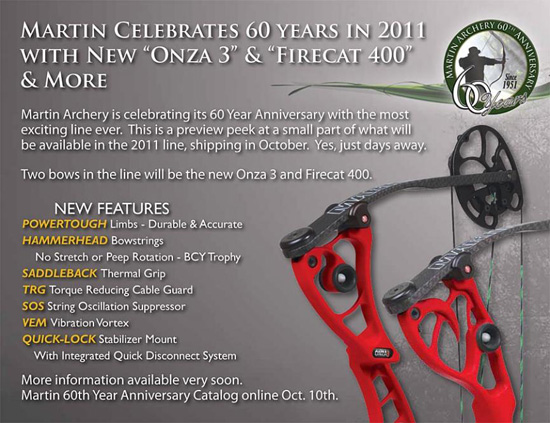 2011 Martin Bows including the Onza 3 and Firecat 400