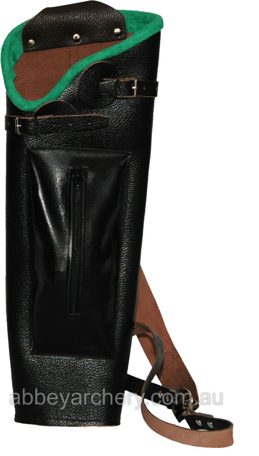 JMR Rangemaster Leather Back Quiver pouch single strap 18in large image. Click to return to JMR Rangemaster Leather Back Quiver pouch single strap 18in price and description