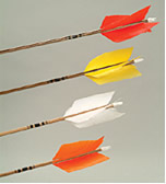 Wood Hunting arrow with vanes and 2 blade broadhead dozen image