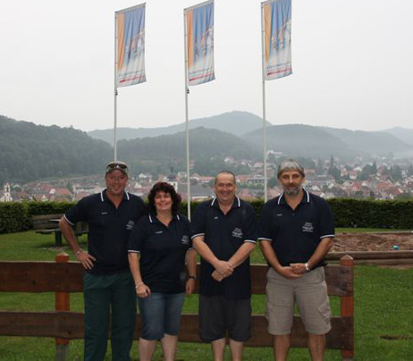 Abbey Archery shooting team (L to R, Kev and Jeanette Dowd, Jeff Bell and Mark Burrows)
