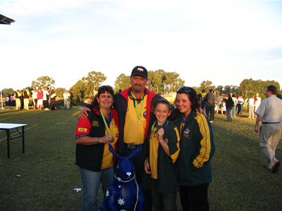 Kev, Jeanette, Katie and Shayna Dowd with their medals