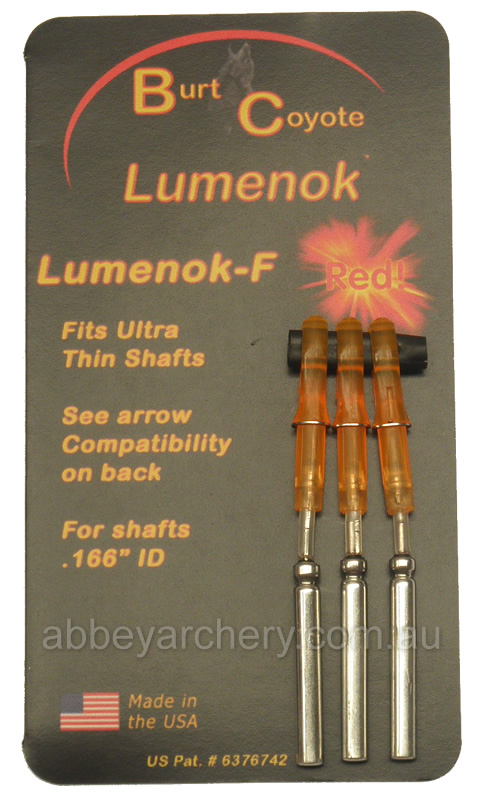 Burt Coyote Lumenok Lighted F Nock red 3 pack large image. Click to return to Burt Coyote Lumenok Lighted F Nock red 3 pack price and description