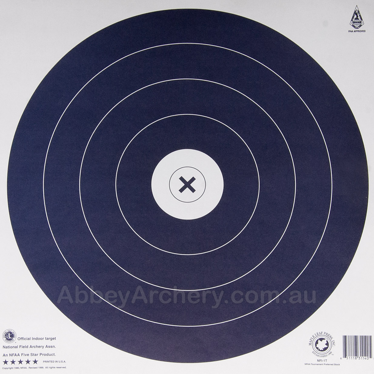 Maple Leaf NFAA Target Face 40cm large image. Click to return to Maple Leaf NFAA Target Face 40cm price and description