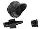 Specialty 1-4in Large Hooded Peep Housing 37 Degree Black - click for more information