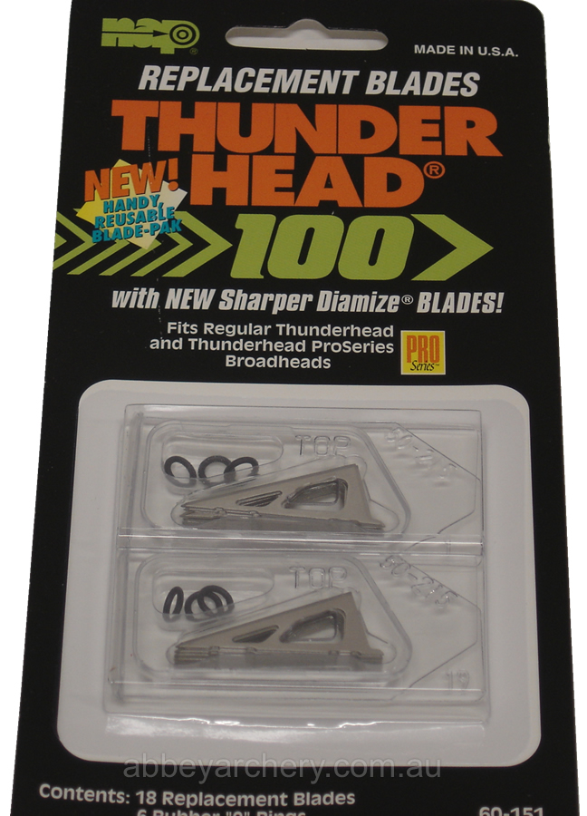 Replacement Blade for NAP Thunderhead broadhead 100gr 18 pack large image. Click to return to Replacement Blade for NAP Thunderhead broadhead 100gr 18 pack price and description