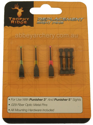 Replacement pins for Trophy Ridge Punisher 3 & Punisher 5 sights, pack 3 image