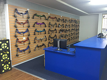 Another bow rack with sales service desk